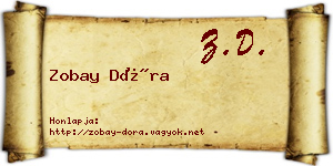 Zobay Dóra névjegykártya